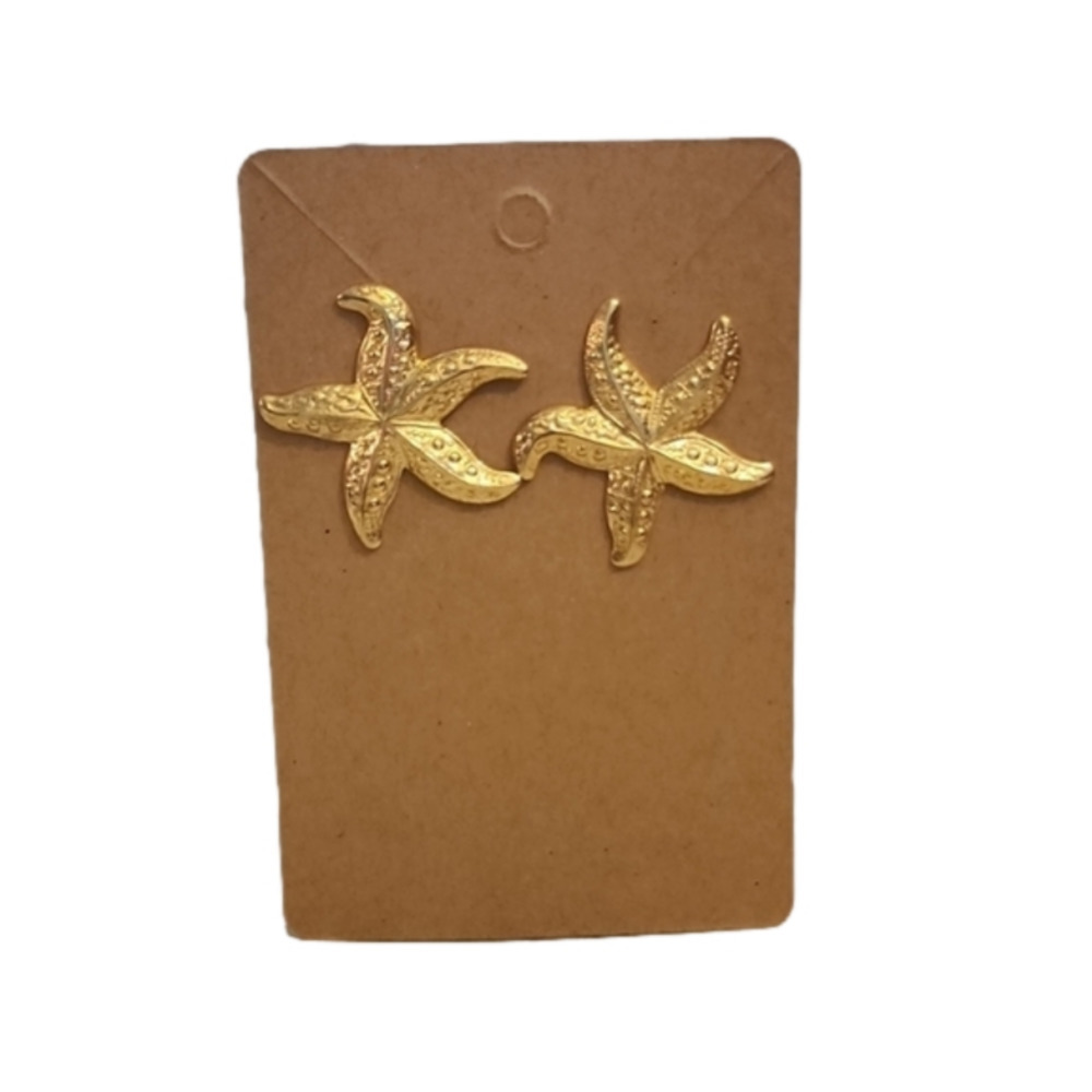 💍3 for $15-Goldtone Starfish Shaped Textured Earrings